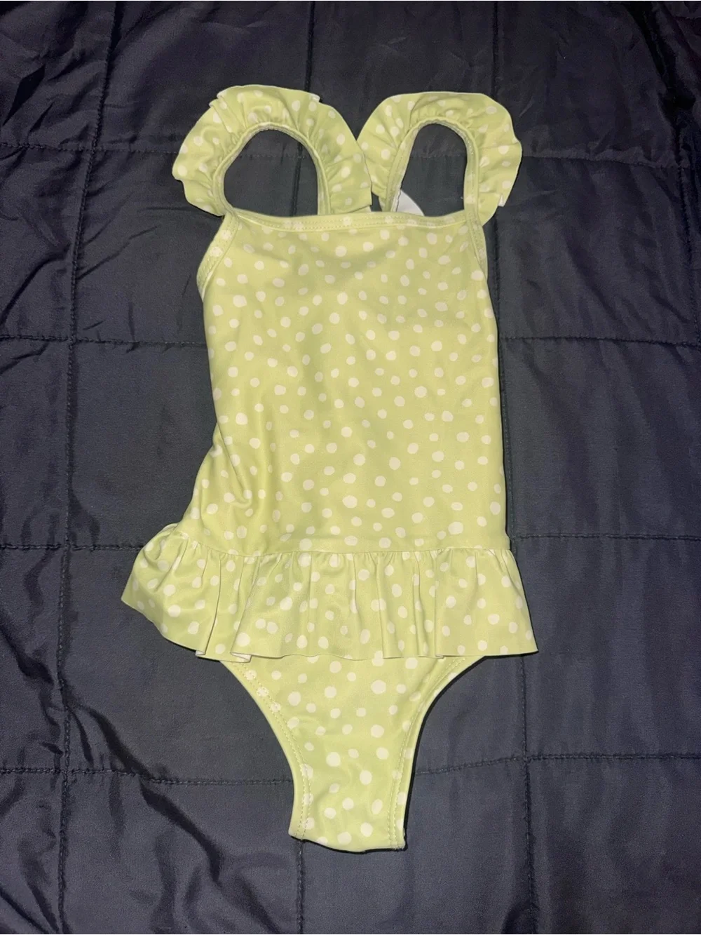 Carter's Light Green Polka Dot One-Piece Swimsuit